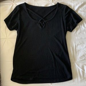 Criss cross front shirt